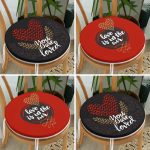 - RealHomes Yuvarlak Fermuarlı Sandalye Minderi - Realhomes  4'lü Sevgililer Günü Konseptli Özel Tasarım Modern Kombin Yuvarlak Fermuarlı Sandalye Minderi Seti Realhomes