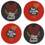 - RealHomes Yuvarlak Fermuarlı Sandalye Minderi - Realhomes  4'lü Sevgililer Günü Konseptli Özel Tasarım Modern Kombin Yuvarlak Fermuarlı Sandalye Minderi Seti Realhomes