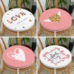 - RealHomes Yuvarlak Fermuarlı Sandalye Minderi - Realhomes  4'lü Sevgililer Günü Konseptli Özel Tasarım Modern Kombin Yuvarlak Fermuarlı Sandalye Minderi Seti Realhomes