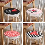 4'lü Sevgililer Günü Konseptli Özel Tasarım Modern Kombin Yuvarlak Fermuarlı Sandalye Minderi Seti Realhomes