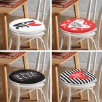 - RealHomes Yuvarlak Fermuarlı Sandalye Minderi - Realhomes  4'lü Sevgililer Günü Konseptli Özel Tasarım Modern Kombin Yuvarlak Fermuarlı Sandalye Minderi Seti Realhomes