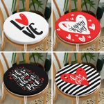 - RealHomes Yuvarlak Fermuarlı Sandalye Minderi - Realhomes  4'lü Sevgililer Günü Konseptli Özel Tasarım Modern Kombin Yuvarlak Fermuarlı Sandalye Minderi Seti Realhomes