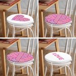 - RealHomes Yuvarlak Fermuarlı Sandalye Minderi - Realhomes  4'lü Sevgililer Günü Konseptli Özel Tasarım Modern Kombin Yuvarlak Fermuarlı Sandalye Minderi Seti Realhomes