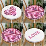 - RealHomes Yuvarlak Fermuarlı Sandalye Minderi - Realhomes  4'lü Sevgililer Günü Konseptli Özel Tasarım Modern Kombin Yuvarlak Fermuarlı Sandalye Minderi Seti Realhomes