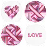 - RealHomes Yuvarlak Fermuarlı Sandalye Minderi - Realhomes  4'lü Sevgililer Günü Konseptli Özel Tasarım Modern Kombin Yuvarlak Fermuarlı Sandalye Minderi Seti Realhomes