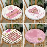 - RealHomes Yuvarlak Fermuarlı Sandalye Minderi - Realhomes  4'lü Sevgililer Günü Konseptli Özel Tasarım Modern Kombin Yuvarlak Fermuarlı Sandalye Minderi Seti Realhomes