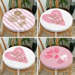 - RealHomes Yuvarlak Fermuarlı Sandalye Minderi - Realhomes  4'lü Sevgililer Günü Konseptli Özel Tasarım Modern Kombin Yuvarlak Fermuarlı Sandalye Minderi Seti Realhomes