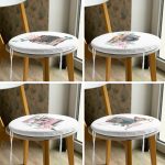 4'lü Sevgililer Günü Konseptli Özel Tasarım Modern Kombin Yuvarlak Fermuarlı Sandalye Minderi Seti Realhomes