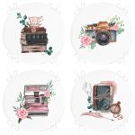 4'lü Sevgililer Günü Konseptli Özel Tasarım Modern Kombin Yuvarlak Fermuarlı Sandalye Minderi Seti Realhomes