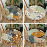 - RealHomes Yuvarlak Fermuarlı Sandalye Minderi - Realhomes  4'lü Soyut Çizimler Motifli Dijital Baskılı Dekoratif Yuvarlak Fermuarlı Sandalye Minderi Seti Realhomes