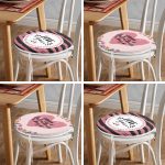 - RealHomes Yuvarlak Fermuarlı Sandalye Minderi - Realhomes  4'lü Sevgililer Günü Konseptli Özel Tasarım Modern Kombin Yuvarlak Fermuarlı Sandalye Minderi Seti Realhomes