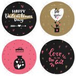 - RealHomes Yuvarlak Fermuarlı Sandalye Minderi - Realhomes  4'lü Sevgililer Günü Konseptli Özel Tasarım Modern Kombin Yuvarlak Fermuarlı Sandalye Minderi Seti Realhomes