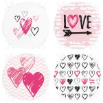 - RealHomes Yuvarlak Fermuarlı Sandalye Minderi - Realhomes  4'lü Sevgililer Günü Konseptli Özel Tasarım Modern Kombin Yuvarlak Fermuarlı Sandalye Minderi Seti Realhomes