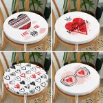 - RealHomes Yuvarlak Fermuarlı Sandalye Minderi - Realhomes  4'lü Sevgililer Günü Konseptli Özel Tasarım Modern Kombin Yuvarlak Fermuarlı Sandalye Minderi Seti Realhomes