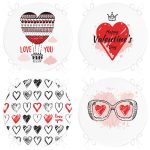 - RealHomes Yuvarlak Fermuarlı Sandalye Minderi - Realhomes  4'lü Sevgililer Günü Konseptli Özel Tasarım Modern Kombin Yuvarlak Fermuarlı Sandalye Minderi Seti Realhomes