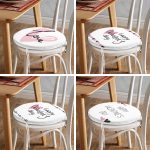 4'lü Sevgililer Günü Konseptli Özel Tasarım Modern Kombin Yuvarlak Fermuarlı Sandalye Minderi Seti Realhomes