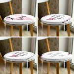 4'lü Sevgililer Günü Konseptli Özel Tasarım Modern Kombin Yuvarlak Fermuarlı Sandalye Minderi Seti Realhomes