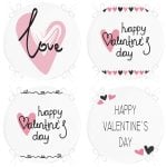 4'lü Sevgililer Günü Konseptli Özel Tasarım Modern Kombin Yuvarlak Fermuarlı Sandalye Minderi Seti Realhomes