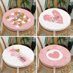 - RealHomes Yuvarlak Fermuarlı Sandalye Minderi - Realhomes  4'lü Sevgililer Günü Konseptli Özel Tasarım Modern Kombin Yuvarlak Fermuarlı Sandalye Minderi Seti Realhomes