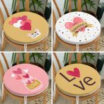 - RealHomes Yuvarlak Fermuarlı Sandalye Minderi - Realhomes 4'lü Sevgililer Günü Konseptli Özel Tasarım Modern Kombin Yuvarlak Fermuarlı Sandalye Minderi Seti Realhomes