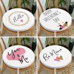 - RealHomes Yuvarlak Fermuarlı Sandalye Minderi - Realhomes  4'lü Sevgililer Günü Konseptli Özel Tasarım Modern Kombin Yuvarlak Fermuarlı Sandalye Minderi Seti Realhomes