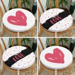 - RealHomes Yuvarlak Fermuarlı Sandalye Minderi - Realhomes  4'lü Sevgililer Günü Konseptli Özel Tasarım Modern Kombin Yuvarlak Fermuarlı Sandalye Minderi Seti Realhomes