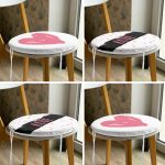 - RealHomes Yuvarlak Fermuarlı Sandalye Minderi - Realhomes  4'lü Sevgililer Günü Konseptli Özel Tasarım Modern Kombin Yuvarlak Fermuarlı Sandalye Minderi Seti Realhomes