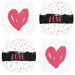 - RealHomes Yuvarlak Fermuarlı Sandalye Minderi - Realhomes  4'lü Sevgililer Günü Konseptli Özel Tasarım Modern Kombin Yuvarlak Fermuarlı Sandalye Minderi Seti Realhomes