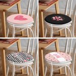 4'lü Sevgililer Günü Konseptli Özel Tasarım Modern Kombin Yuvarlak Fermuarlı Sandalye Minderi Seti Realhomes