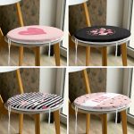 4'lü Sevgililer Günü Konseptli Özel Tasarım Modern Kombin Yuvarlak Fermuarlı Sandalye Minderi Seti Realhomes