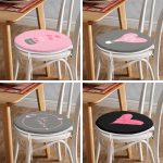 4'lü Sevgililer Günü Konseptli Özel Tasarım Modern Kombin Yuvarlak Fermuarlı Sandalye Minderi Seti Realhomes