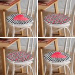 - RealHomes Yuvarlak Fermuarlı Sandalye Minderi - Realhomes  4'lü Sevgililer Günü Konseptli Özel Tasarım Modern Kombin Yuvarlak Fermuarlı Sandalye Minderi Seti Realhomes