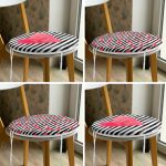 - RealHomes Yuvarlak Fermuarlı Sandalye Minderi - Realhomes  4'lü Sevgililer Günü Konseptli Özel Tasarım Modern Kombin Yuvarlak Fermuarlı Sandalye Minderi Seti Realhomes