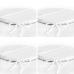 - RealHomes Yuvarlak Fermuarlı Sandalye Minderi - Realhomes  4'lü Mavi Zeminde Pembe Ve Beyaz Yaprak Çizimli Modern Yuvarlak Fermuarlı Sandalye Minderi Seti Realhomes