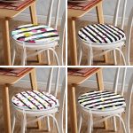 - RealHomes Yuvarlak Fermuarlı Sandalye Minderi - Realhomes  4'lü Renkli Puantiye Motifli Dijital Baskılı Modern Yuvarlak Fermuarlı Sandalye Minderi Seti Realhomes