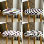 - RealHomes Yuvarlak Fermuarlı Sandalye Minderi - Realhomes  4'lü Renkli Puantiye Motifli Dijital Baskılı Modern Yuvarlak Fermuarlı Sandalye Minderi Seti Realhomes