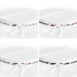 4'lü Lacivert Çapalı Çizgiler Motifli Modern Yuvarlak Fermuarlı Sandalye Minderi Seti Realhomes