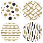 4'lü Puantiye ve Fırça Darbeli Konseptli Yuvarlak Fermuarlı Sandalye Minderi Seti Realhomes