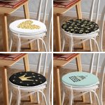 - RealHomes Yuvarlak Fermuarlı Sandalye Minderi - Realhomes  4'lü Altın Varaklı Doğum Günü Konseptli Dekoratif Yuvarlak Fermuarlı Sandalye Minderi Seti Realhomes