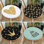 - RealHomes Yuvarlak Fermuarlı Sandalye Minderi - Realhomes  4'lü Altın Varaklı Doğum Günü Konseptli Dekoratif Yuvarlak Fermuarlı Sandalye Minderi Seti Realhomes