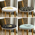 - RealHomes Yuvarlak Fermuarlı Sandalye Minderi - Realhomes  4'lü Altın Varaklı Doğum Günü Konseptli Dekoratif Yuvarlak Fermuarlı Sandalye Minderi Seti Realhomes