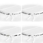 4'lü Siyah Beyaz Altın Varaklı Motifler Dijital Baskılı Yuvarlak Fermuarlı Sandalye Minderi Seti Realhomes