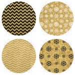 4'lü Özel Gold Tasarımlı Dijital Baskılı Modern Yuvarlak Fermuarlı Sandalye Minderi Seti Realhomes