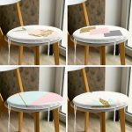 4'lü Soft Renkli Özel Tasarım Dekoratif Yuvarlak Fermuarlı Sandalye Minderi Seti Realhomes