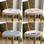 4'lü Özel Tasarım Dijital Baskılı Yuvarlak Fermuarlı Sandalye Minderi Seti Realhomes