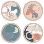 4'lü Özel Tasarım Dijital Baskılı Yuvarlak Fermuarlı Sandalye Minderi Seti Realhomes