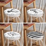 - RealHomes Yuvarlak Fermuarlı Sandalye Minderi - Realhomes  4'lü Mermer Zemin Tasarımlı Dijital Baskılı Yuvarlak Fermuarlı Sandalye Minderi Seti Realhomes