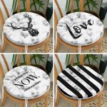 - RealHomes Yuvarlak Fermuarlı Sandalye Minderi - Realhomes  4'lü Mermer Zemin Tasarımlı Dijital Baskılı Yuvarlak Fermuarlı Sandalye Minderi Seti Realhomes