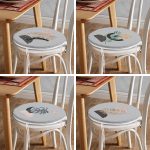 4'lü Gri Zeminde Gümüş Ve Gold Yaprak Tasarımlı Modern Yuvarlak Fermuarlı Sandalye Minderi Seti Realhomes