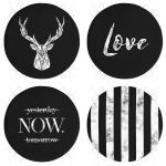 - RealHomes Yuvarlak Fermuarlı Sandalye Minderi - Realhomes  4'lü Siyah Zeminde Mermer Tasarımlı Yuvarlak Fermuarlı Sandalye Minderi Seti Realhomes